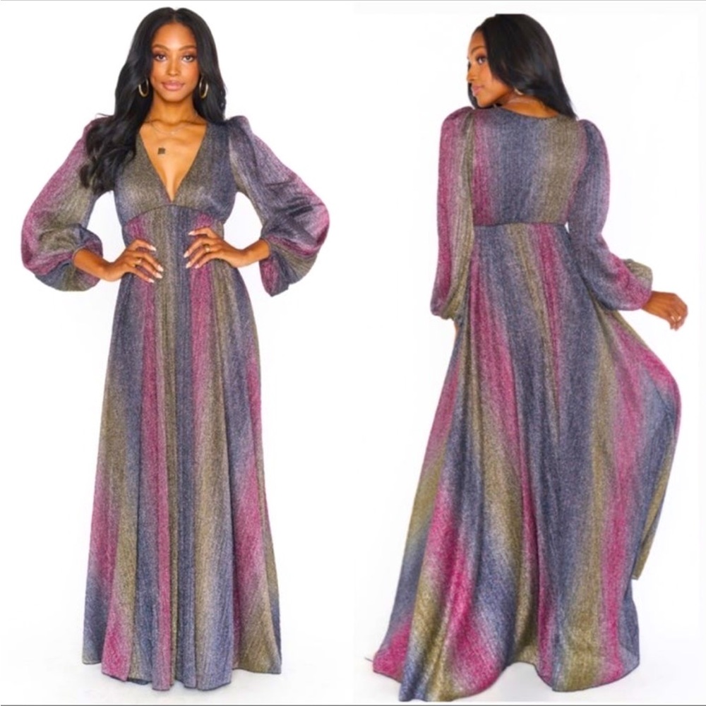 Show Me Your Mumu Rosaline rainbow maxi dress